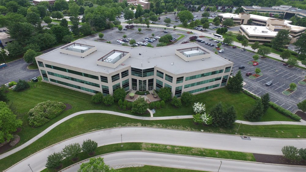 Chesterbrook Corporate Center Aerial building and parking lot areas