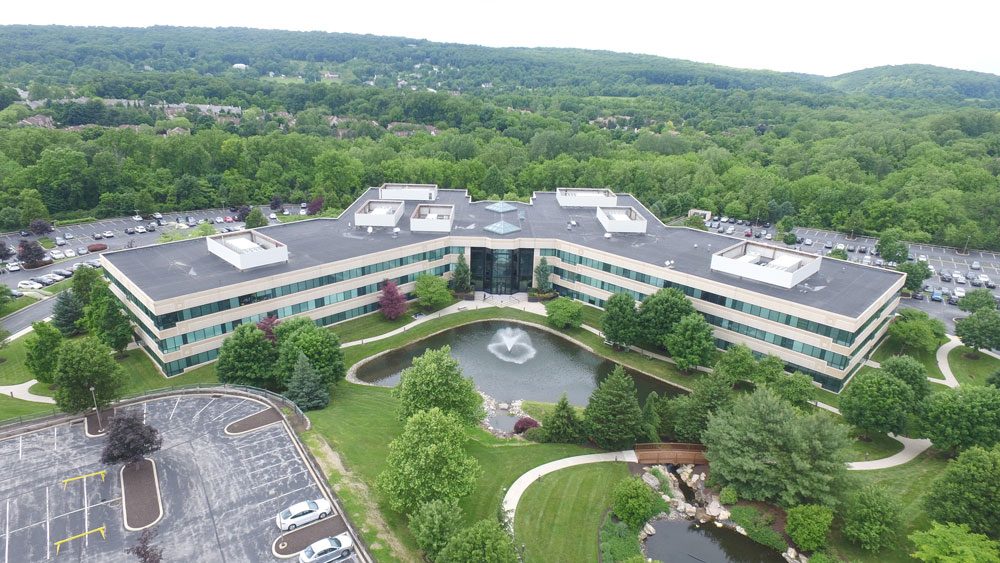 Chesterbrook Corporate Center alternative aerial view with fountain