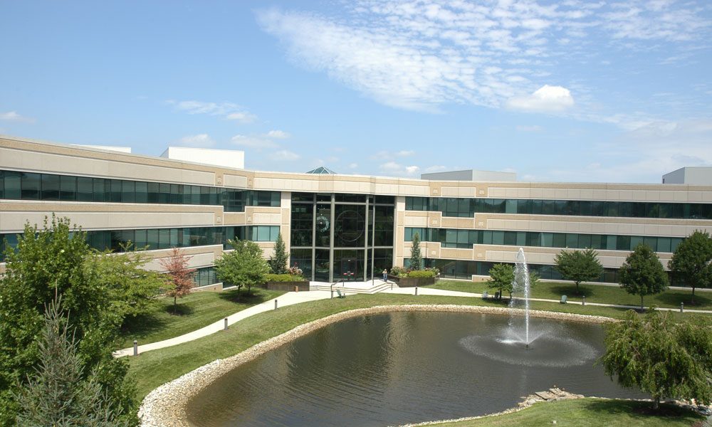 Chesterbrook Corporate Center exterior view with fountain