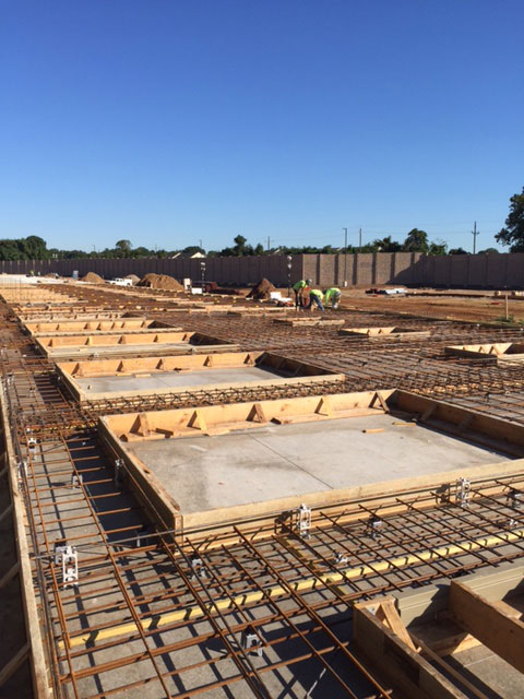 Men working at an active construction site