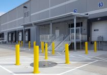 Exterior view of Geodis warehouse loading doors