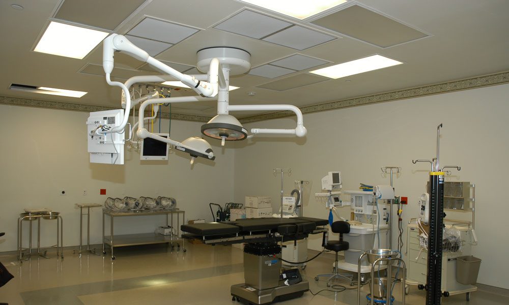 Interior of an operating room at a healthcare facility